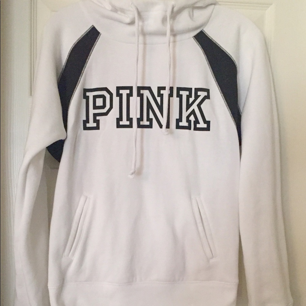 Victoria’s Secret PINK Funnel Neck Hoodie White S